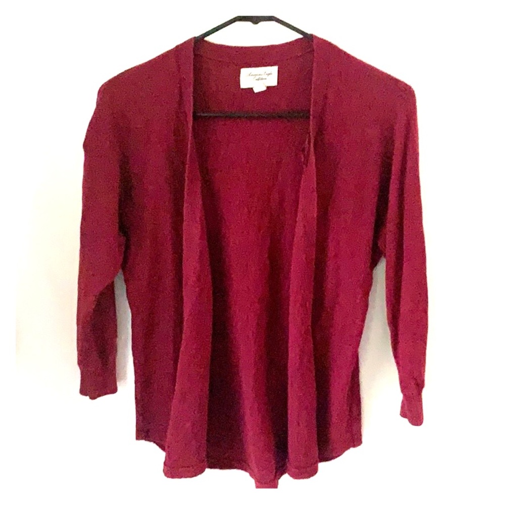 S American Eagle Burgundy Cardigan